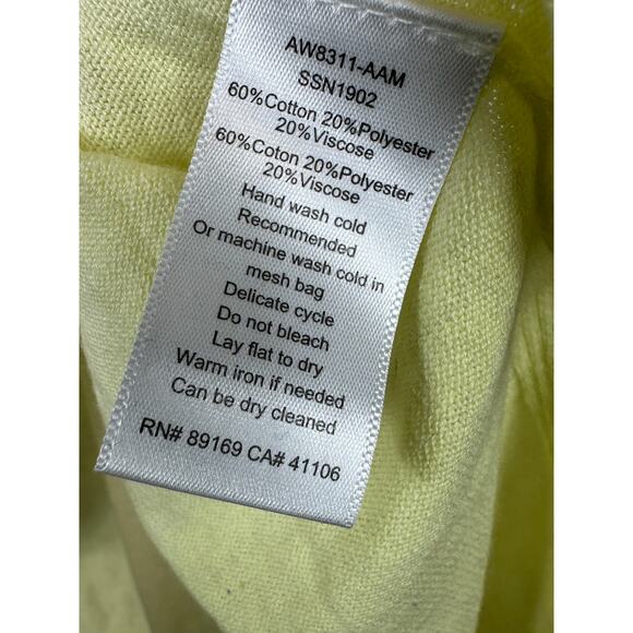 ATM Anthony Thomas Melillo Womens Yellow Dip Dye Crew Neck Knit Sweater Large - Picture 5 of 6